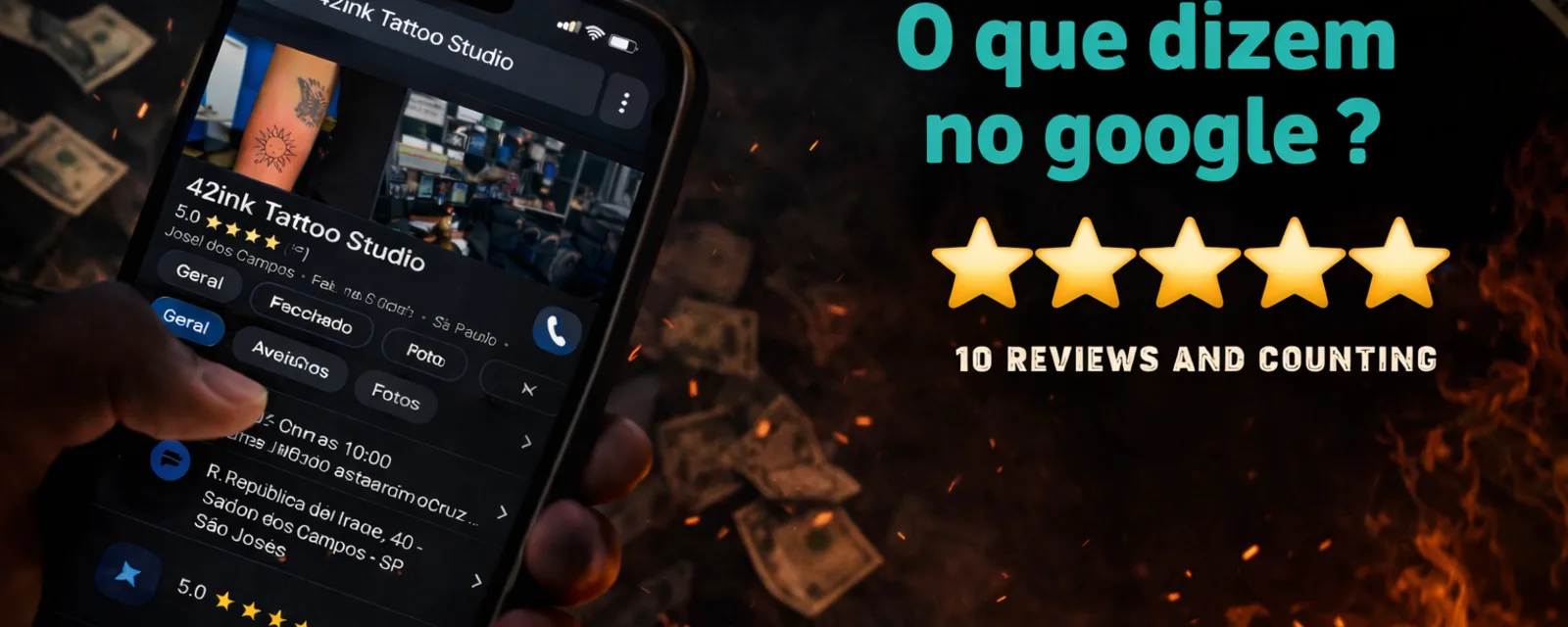 Tattoo artística no estúdio 42ink em São José dos Campos